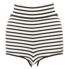 CHANEL 10C black white striped cotton gold CC charm high waisted shorts FR36 S Reference: NKLL/A00215 Brand: Chanel Designer: Karl Lagerfeld Collection: 10C Material: Cotton, Blend Color: Black, White Pattern: Striped Closure: Elasticated Extra Details: hey are made of a cotton blend and feature a monochrome striped pattern. They flaunt a high waisted silhouette and can be paired with simple tops. Made in: France CONDITION: Condition: Unworn with defects. With tags. Micro yellowing at waistband Chanel Sportswear, Chanel Shorts, Simple Tops, Chanel Designer, Chanel Sunglasses, Chanel Vintage, High Waisted Shorts, Alexander Wang, Karl Lagerfeld