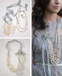 upcycled pearl necklaces Diy Pearl Necklace, Necklaces And Bracelets, Diy Necklace