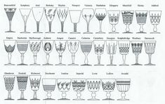 the different types of wine glasses are shown in this diagram, and each one is labeled with