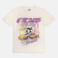 WTB Racing Tee – We The Babes Acid Wash Crew Neck T-shirt With Sublimation Print, Acid Wash T-shirt With Front Print And Crew Neck, Acid Wash T-shirt With Front Print For Streetwear, Acid Wash Graphic Short Sleeve T-shirt, Acid Wash Graphic Design Short Sleeve T-shirt, Acid Wash T-shirt With Front Print And Relaxed Fit, Acid Wash Graphic Cotton T-shirt, Acid Wash Tri-blend Graphic Tee, Acid Wash Cotton T-shirt With Graphic Design