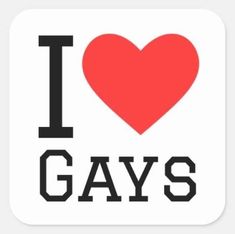 i love gays sticker with the words, i love gays on it