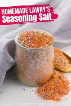 homemade lawy's seasoning salt in a glass jar