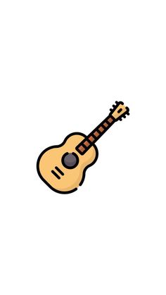 an acoustic guitar icon on a white background