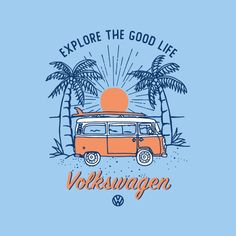 Volkswagen Explore The Good Life Mens T-ShirtHeavy cotton classic fit adult Gildan t-shirt with taped neck and shoulders, pre-shrunk jersey knit and quarter-turned to eliminate creases. Fabric - 100% Cotton (Heather Grey, 90% cotton 10% polyester)Weight - White 175gsm, Colours 185gsmWashing Instructions - Machine wash low 30°. Do not bleach. Tumble dry low. Do not iron print area. Do not dry clean. Officially licensed Volkswagen product, in collaboration with All+Every. Fast dispatch straight to Character Logo, Adventure World, Volkswagen Camper, Boys Vest, The Book Club, The Good Life, Hooded Sweatshirt Men, Mens Hooded, Vintage Beach