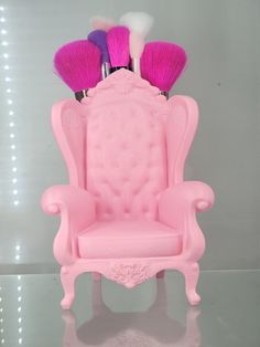 👑 Add a royal touch to your vanity with this 3D printed pink throne brush holder! Designed to keep your makeup brushes stylishly organized, this elegant piece combines beauty with function, making it perfect for any glam space. 🌸 Features: 3D printed with durable PLA. Ornate throne design in a soft pink finish. Holds multiple makeup brushes securely. Ideal for vanity decor or as a unique gift. 📏 Dimensions: 8" Height, 6" Length, 5" Width 🛍️ Care Instructions: Wipe gently with a soft cloth. K Throne Design, Vanity Decor, Toiletry Storage, Makeup Organizer, Brush Holder, Glam Makeup, Makeup Organization, 3d Printed, Makeup Brushes