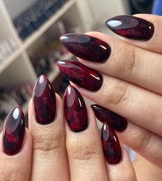 26 Ideas for Fall Nail Colors 2024 | OPI, DND Gel & More Vampy Nails, Vampire Nails, Goth Nails, Animal Print Nails, Her Nails, Dark Nails, Fall Nail Art, Fall Nail Colors, Black Nail