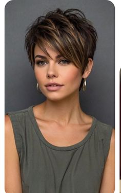 Highlights For Dark Brown Hair Short, Haircut Tip, Short Haircut Styles, Short Sassy Hair, Beauty Tips For Hair, Sassy Hair, Short Pixie