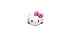 an image of a hello kitty face with a pink bow on it's head