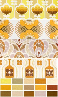 an assortment of different colors and patterns in the style of art period wallpapers