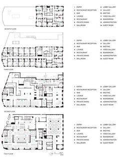 the floor plan for an apartment building with multiple floors and several rooms, including one bedroom