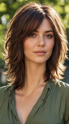 Blonde Bob Hairstyles Over 50, Textured Layers Medium Hair With Bangs, Medium Shag For Curly Hair, Textured Layers Medium Hair Straight, Long Inverted Bob With Layers Medium Lengths Wavy Lob, Medium Trendy Haircuts For Women, Boho Haircut Short, Middle Part Feathered Hair, Summer Hairstyles Medium Length