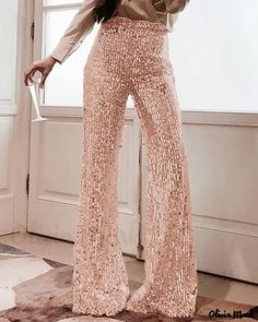 Olivia Mark - High-waisted sequined bell-bottom pants Buy 2022, Sequin Decor, Chic Type, Bell Bottom Pants, Dressed To Kill, Floral Dress Summer, Bell Bottom, Boho Maxi Dress, Fashion Updates