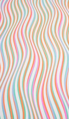 an abstract painting with multicolored wavy lines