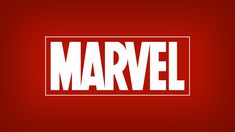 the logo for the upcoming movie,'marvel'is shown in white on a red background