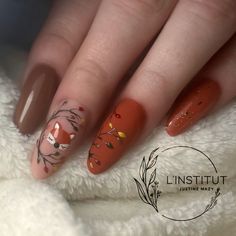 Pretty Fall Nails Autumn, Mickey Nails, Fall Nail Trends, Fall Gel Nails, Simple Gel Nails, Nail Envy, Thanksgiving Nails