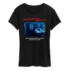 Paranormal Activity - Movie Poster - Women's Short Sleeve Graphic T-Shirt Paranormal Activity Movie, Beetlejuice Lydia Deetz, Paranormal Activity, Plus Size Fits, Nice Shorts, Black Media, Tee Shop, Movie Poster, Fitness Fashion