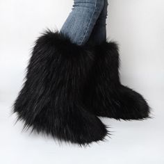 #ad Premium Faux Fur Boots for Women Fuzzy Fluffy Furry Round Toe Winter Snow Boots Size 7, Fashion women's Shoes Fur Snow Boots, Faux Fur Boots, Warm Boots, Outdoor Boots, Winter Snow Boots, Comfortable Heels, Fur Boots, Boots For Women, Boot Shoes Women