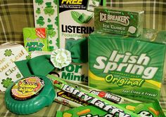 irish candy and other items on a table