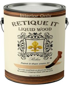 Retique It Liquid Wood - Light Wood Half Pint (8oz) - Paint It Then Stain It - Stainable Wood Fiber Paint - Put a Fresh Coat of Wood On It Milk Paint Cabinets, Retique It Liquid Wood, Retique It, Liquid Wood, Siding Trim, Sanding Wood, Bleached Wood, Water Based Stain, Gel Stain