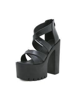 Color: blackSizes: 35,36,37,38,39,40,41,42Material: microfiberProduct category: fishmouth sandalsToe shape: round headMaterial: PUMaterial: microfiberHow to wear: back zipper Thick High Heels, Sandals Platform, Gladiator Heels, Super High Heels, Women Sandals, Shoes Woman, Woman Fashion, Party Shoes, High Heel Boots