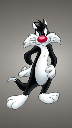 an animated black and white cat with the word carole on it