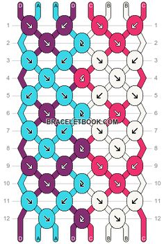 the diagram shows how to make an interlaced chain with different colors and sizes