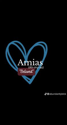 an image with the words amas on it and a blue heart in the middle