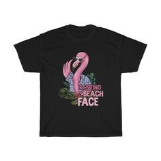 Resting Beach Face Flamingo Summer Lover Funny Tee T-Shirt | eBay Resting Beach Face