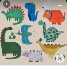 an image of children's artwork with dinosaurs