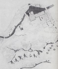 an old map shows the location of several buildings and other structures in this area,