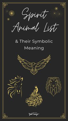 the spirit animal list and their symbolic meaning