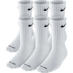 Back by popular demand. Brand New Mens Nike Dri-Fit Dry Cushioned Crew 6 Pack pairs Socks sx6897-100. sx6897-100. white Men sizes L Large 8-12 Women's Sizes 10-13 Buy with confidence White Nike Socks, Dri Fit Socks, Nike Crew Socks, Beach Socks, Christmas List 2022, Nike Socks, Comfortable Socks, White Cushions, Dr Closet