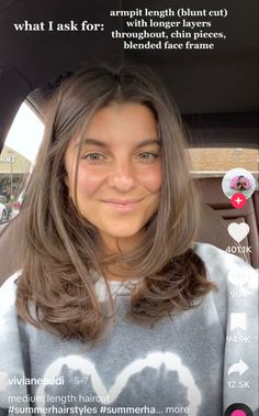 Collarbone Length Hair With Long Layers, Cute Mid Length Haircut For Thick Hair, Long Neck Haircut, Mid Length Hair Square Face, Long Layers With Face Framing Pieces Short Hair, Haircut Ideas For Thinner Hair, Shoulder Length Long Layers Haircut, Face Frame Medium Length Hair, Eloise Mummé Hair