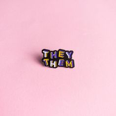 They / Them Pronouns LGBT enamel pin – Heckin' Unicorn They Them Pin, They Them Aesthetic, They Them, Pronoun Pins, Pride Pins, Gender Neutral Pronouns, Pantone Colours, They Them Pronouns, Non Binary Pride