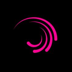 a black and pink logo with the letter c in it's center, on a dark background