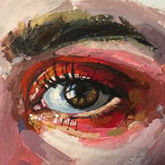 an abstract painting of a woman's eye