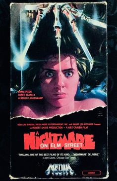 a movie poster for the film nightmares on elm street with an image of a woman