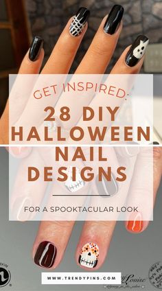 28 Easy Halloween Nail Designs Anyone Can Do For A Ghoulishly Good Time 5 Easy Diy Halloween Nail Designs, Diy Halloween Nails Easy, Spooky Inspiration