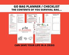 JW GO BAG PLANNER - GO BAG CHECKLIST -  Sisters and Brothers...we know disaster can happen at any time.  We need to be as ready as possible.  We've been asked a number of times now to prepare for such an event.  Is YOUR family ready? I created this checklist to help me and young son to prepare our GO BAGS.  I added some tips and reminders and turned it into a GO BAG CHECKLIST / PLANNER for you.   If you buy this...please GIVE THIS AWAY FOR FREE TO ANYONE!  I am not trying to make money on this i Prepper List Free Printable, Go Bag Checklist, Go Bag List, Go Bag Emergency, Emergency Go Bag, Checklist Planner, Survival Bag, Bag Checklist, Beautiful Scripture