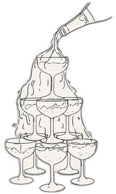 a drawing of a cake with candles on it and the words happy birthday written below