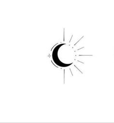 the sun and moon are shown in black and white