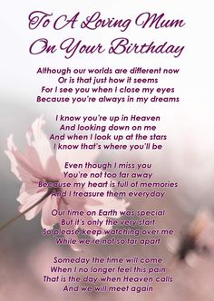 a poem written in the language of a mother on her birthday with flowers and butterflies