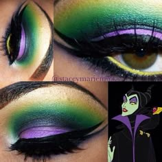 Maleficent Makeup Evil Queen Eye Makeup, Queen Grimhilde Makeup, Melificent Makeup, Malicifent Makeup, Malifecient Custome, Maleficent Inspired Makeup, Maleficent Eye Makeup, Disney Villain Makeup Looks, Maleficent Hair