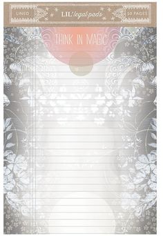 a blank paper with the words think in magic written on it and an image of a woman's face