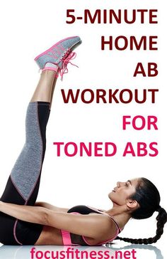 a woman doing an exercise with the text 5 - minute home ab workout for toned abss