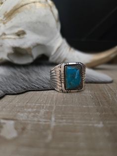 Sterling Silver Turquoise Men's Ring Navajo Handmade by Edward Johnson Stamped EJ Size 11.5 Turquoise Ring Men, Mens Turquoise Ring, Western Leather Handbags, Mens Turquoise Rings, Metal Jewelry Making, Turquoise Men, Silver Turquoise Jewelry, Mens Ring Sizes, Navajo Rings