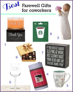 gifts for coworkers with the words, best farewell gifts for coworkers