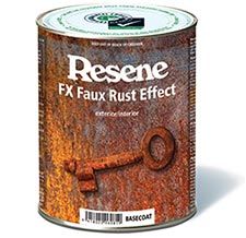 a can of rusted paint with the word rescue on it's front side