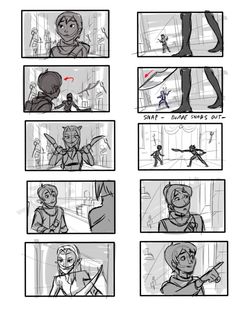 the storyboard shows how to use different poses and gestures for animation purposes, as well as