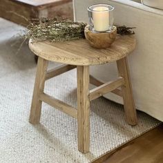 Round Side Table Wood, Modern Country Home, Wall Wardrobe Design, Round Wood Side Table, Timeless Interior, Large Lamps, Wooden Side Table, Modern Beach House